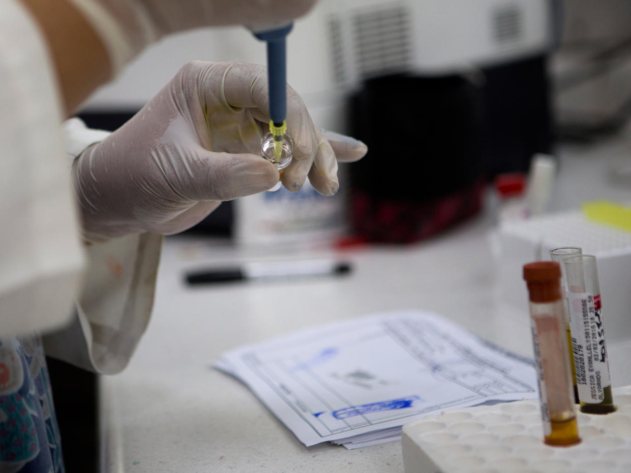 A blood sample is taken from a suspected Zika virus victim, during last year's outbreak: AP