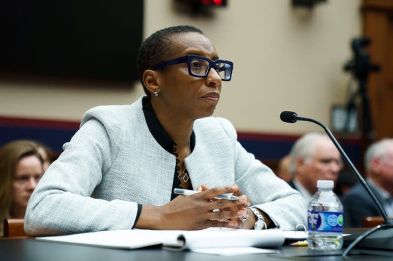 After her testimony, Harvard President Dr. Claudine Gay, asserted tht "calls for violence or genocide against the Jewish community, or any religious or ethnic group, are vile, they have no place at Harvard and those who threaten our Jewish students will be held to account." Photo by Will Oliver/EPA-EFE