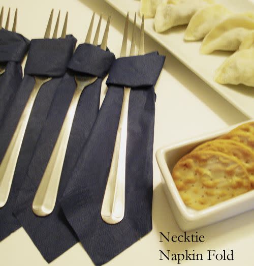 Necktie Napkin Folding Idea