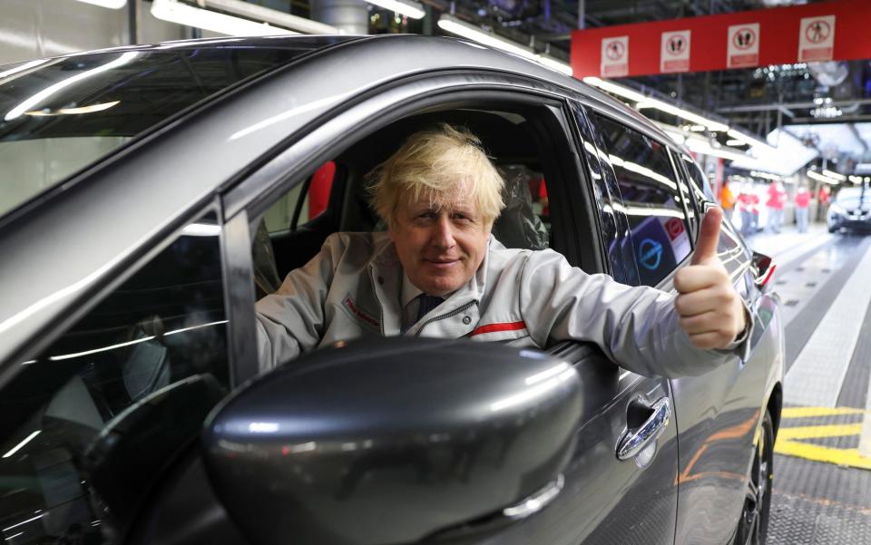 Prime Minister Boris Johnson visits the Nissan factory this morning - Andrew Parsons / No 10 Downing Street 