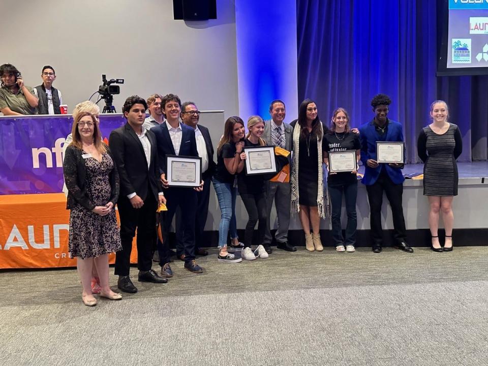 Volusia high school students receive prizes after CTE business pitch competition at Center at Deltona, Tuesday, March 28, 2023.