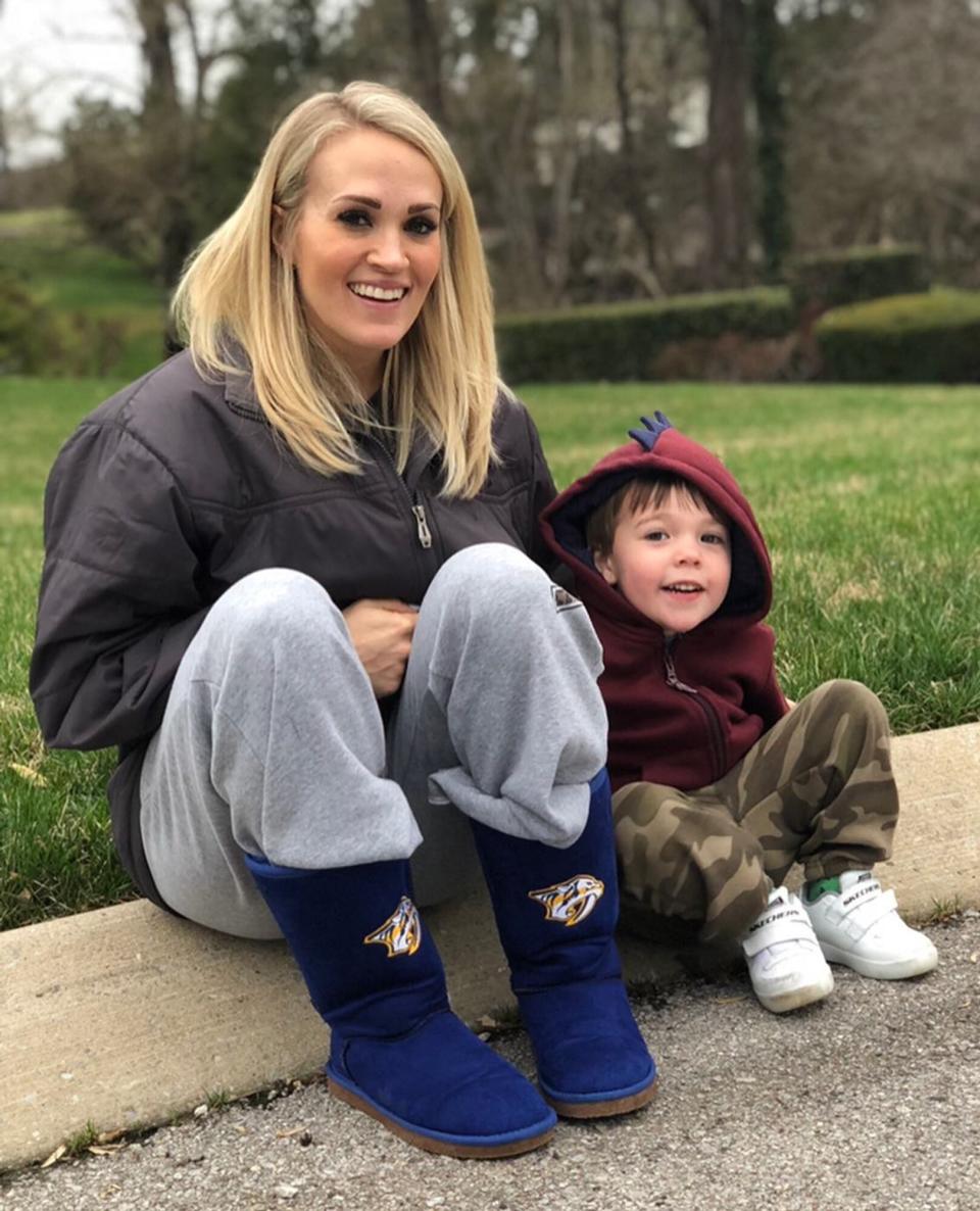 Carrie Underwood and her son Isaiah