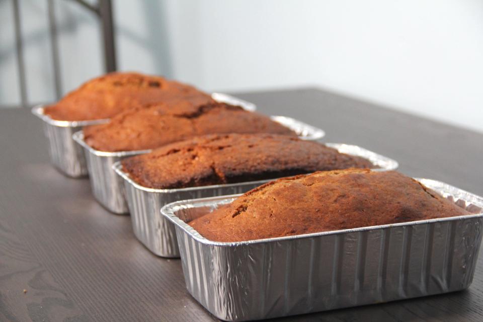 Four loaves of pumpkin bread