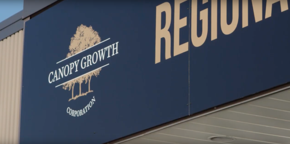 Canopy Growth Corp.'s distribution centre in Smiths Falls, Ont. (YouTube)