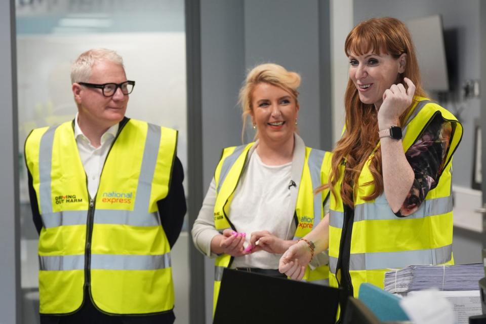 Richard Parker was joined by Angela Rayner on the campaign trail with both reported to the police. (Jacob King/PA Wire)