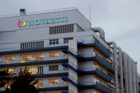 Logo of Swiss drugmaker Novartis is seen at its branch in Schweizerhalle near Basel