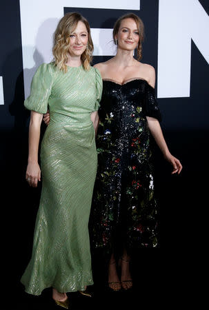 Cast members Judy Greer (L) and Andi Matichak pose at a premiere for the movie "Halloween" in Los Angeles, California, U.S., October 17, 2018. REUTERS/Mario Anzuoni