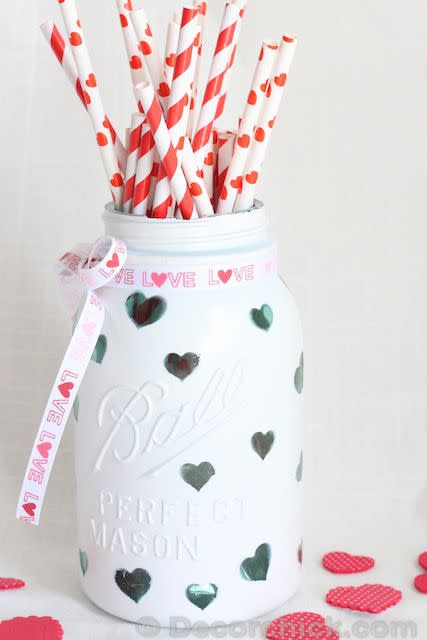 Valentine Glitter Votives - Mason Jar Crafts Love