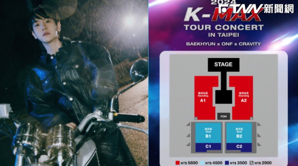 邊伯賢、ONF與CRAVITY宣布2月17日舉辦「K-MAX TOUR CONCERT IN TAIPEI」。 ​​​​​​​（圖／合成圖／SHOW Office提供）