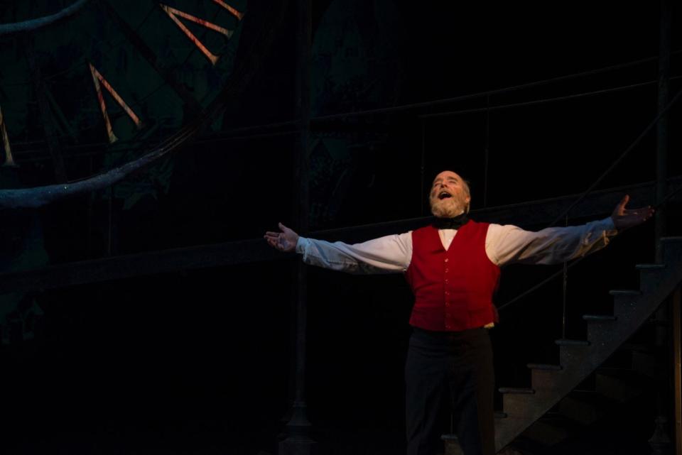 Scrooge, played by Jed Diamond, finds the true meaning of Christmas in "A Christmas Carol" at the Clarence Brown Theatre.