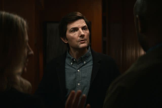 <p>Apple TV+</p> Adam Scott in 'Severance'.