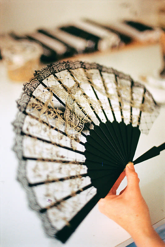 A lace fan by Spanish workshop Abanicos Carbonnell for the Dior 2023 cruise collection. - Credit: Cristina Gomez Ruiz/Courtesy of Dior