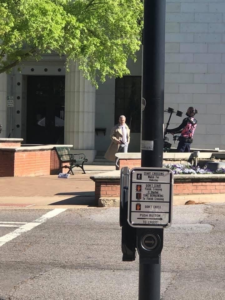 Mel Gibson filmed parts of "Agent Game" in downtown Augusta on March 30, 2021.