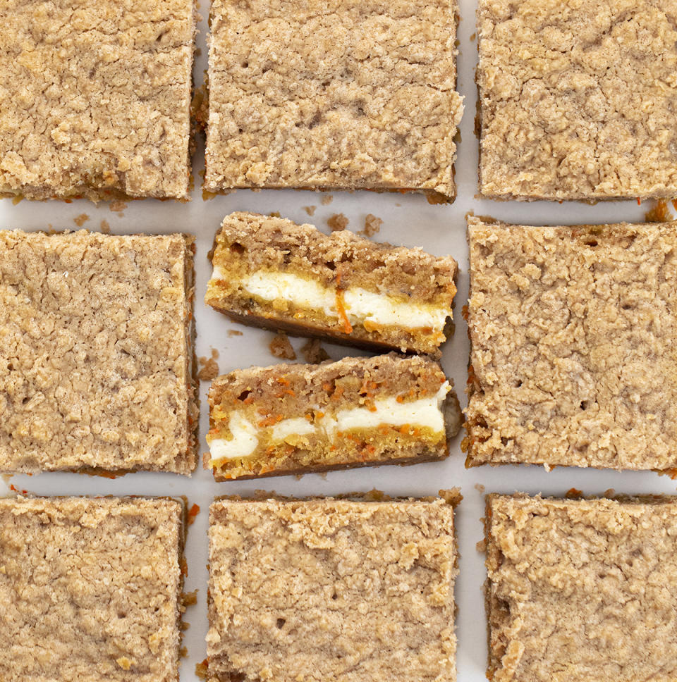 <a href="https://iambaker.net/carrot-cake-bars/" target="_blank" rel="noopener noreferrer"><strong>Get the Carrot Cake Bars recipe from I Am Baker</strong></a>