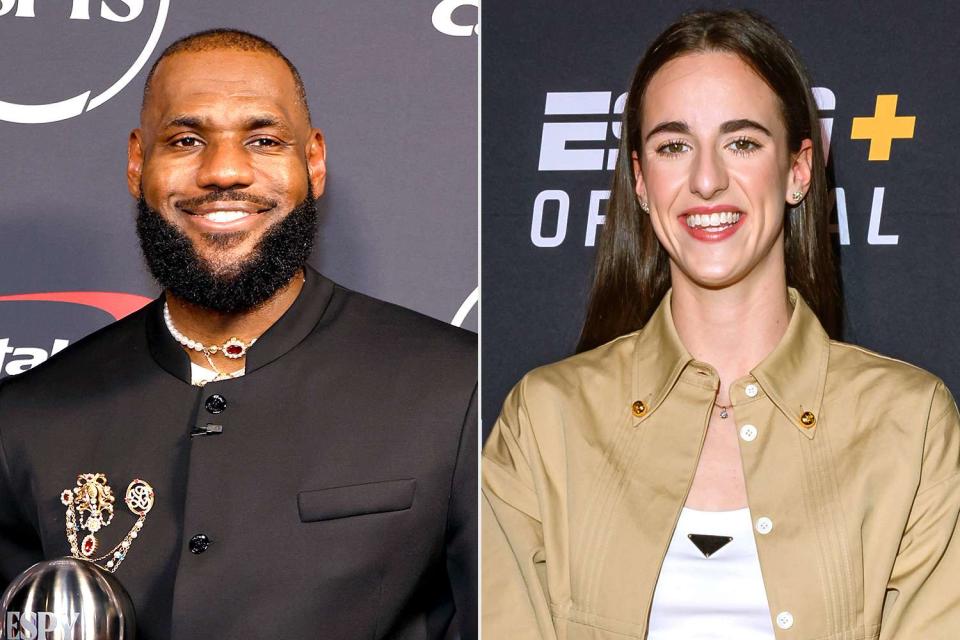 <p>Frazer Harrison/Getty Images; Michael Hickey/Getty Images</p> From Left: LeBron James; and Caitlin Clark