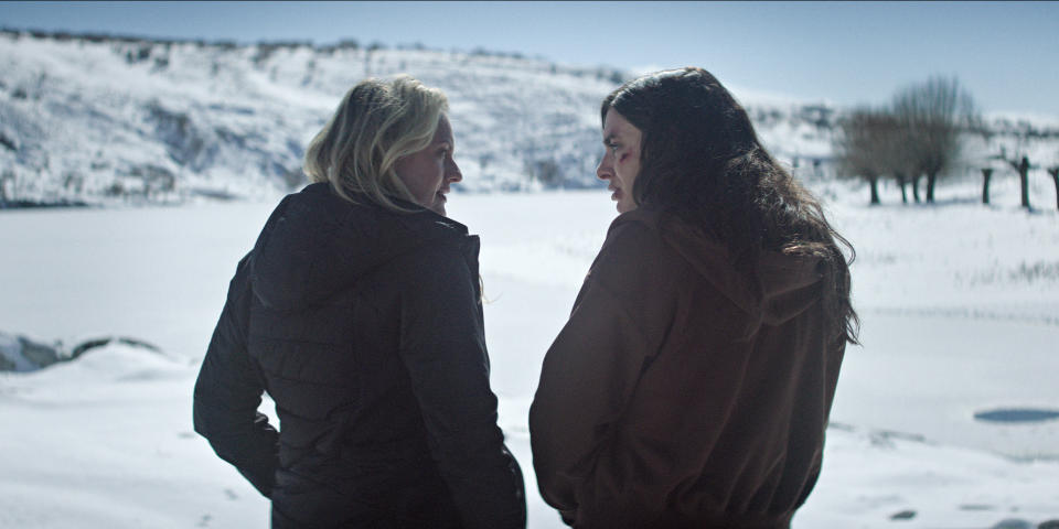 Elisabeth Moss, left, and Yumna Marwan in <i>The Veil</i><span class="copyright">FX</span>