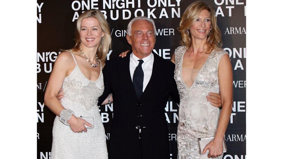 Lady Helen Taylor standing with Giorgio Armani and Mafalda Von Hassen