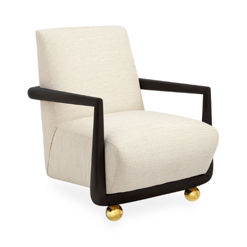 cream Jonathan Adler St. Germain Club Chair against white background