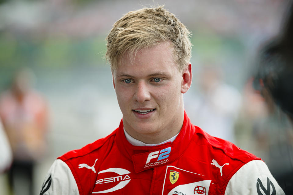 HUNGARORING, BUDAPEST, HUNGARY - 2019/08/04: Prema Racings German racing driver Mick Schumacher looks on in the parc ferme after winning the second race of the FIA Formula 2 Championship at the Hungaroring in Budapest. (Photo by Jure Makovec/SOPA Images/LightRocket via Getty Images)