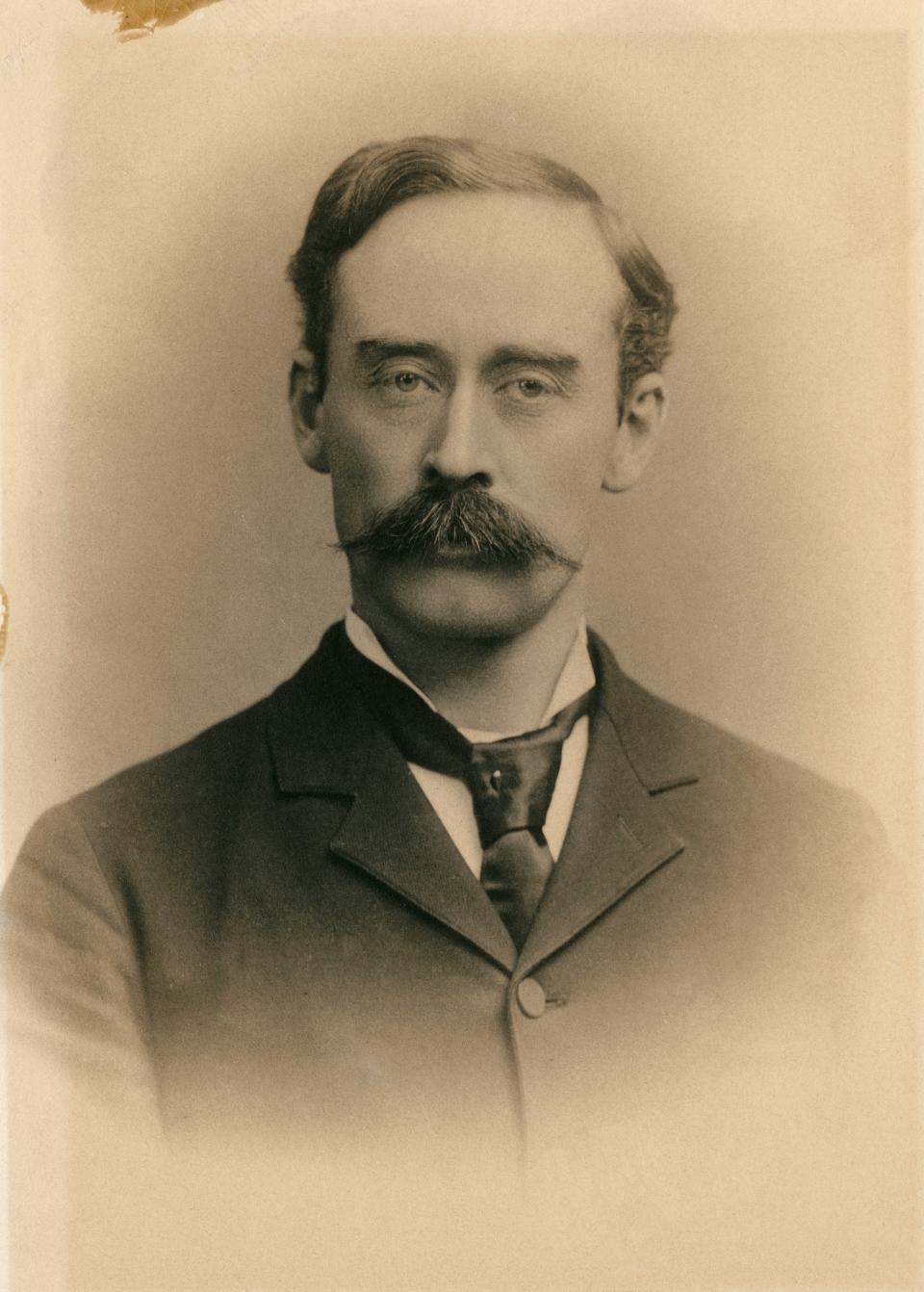 Portrait of Robert Peary, with a mustache and in a formal 19th-century suit