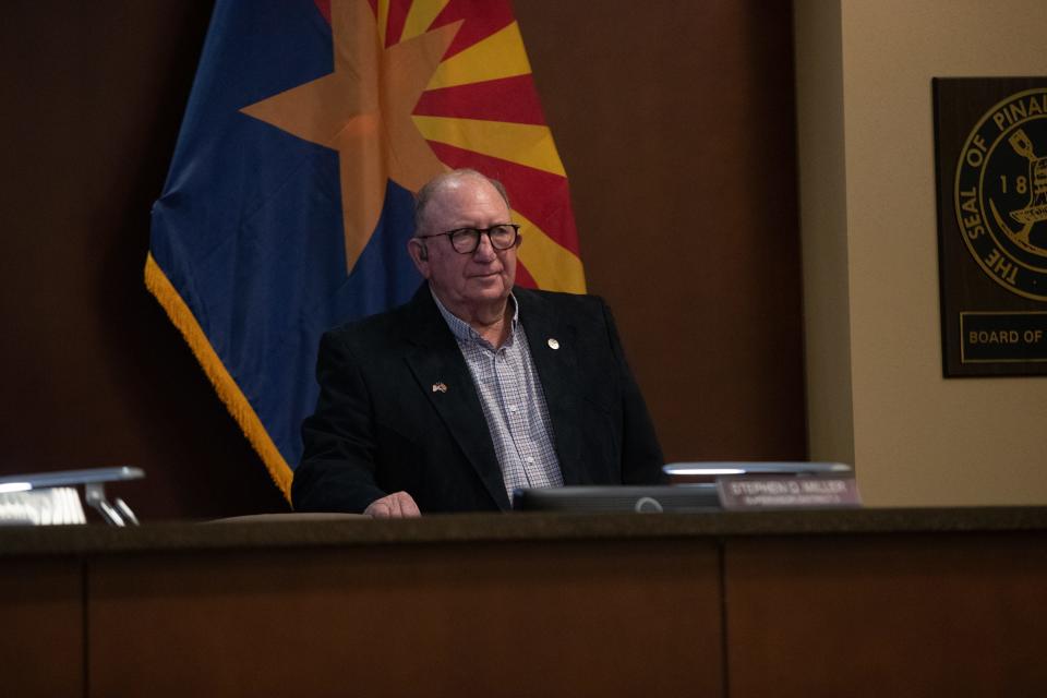 Pinal County Supervisor - District 3 Stephen Q. Miller at the Pinal County meeting in Florence on May 15, 2024.