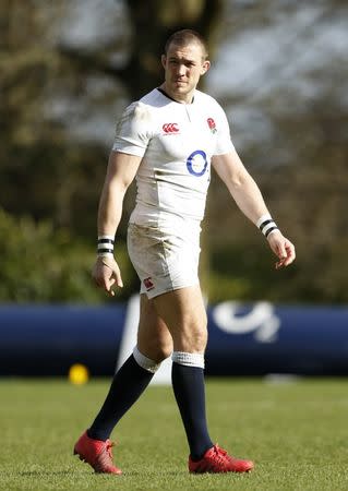 Britain Rugby Union - England Training & Press Conference - Pennyhill Park, Bagshot, Surrey - 24/2/17 England's Mike Brown during training Action Images via Reuters / Andrew Boyers Livepic