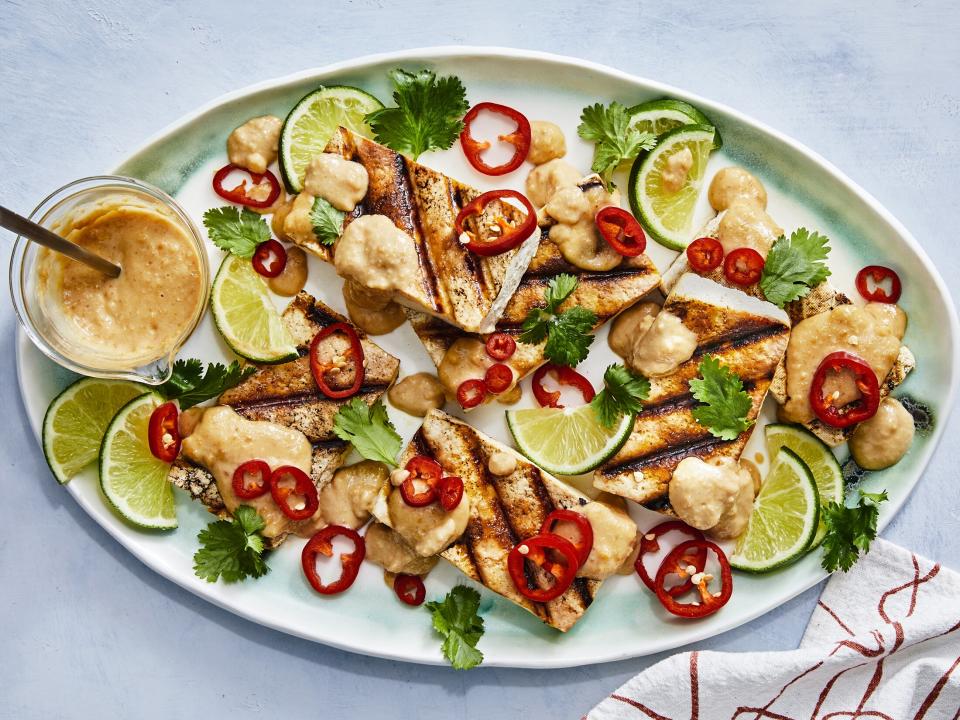 Grilled Tofu with Peanut Sauce