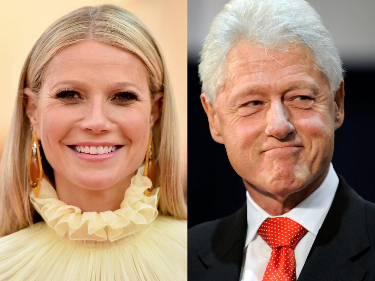 Gwyneth Paltrow has jokingly cursed out former President Bill Clinton for falling asleep during a showing of her 1996 film "Emma."