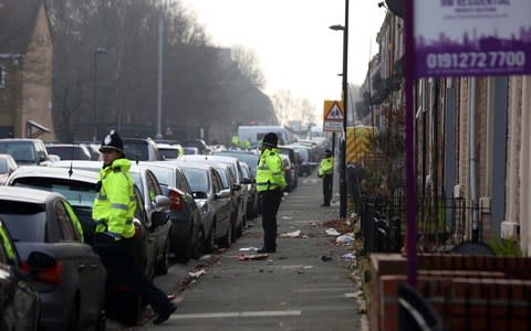 Large areas of near the house were cordoned off and some neighbours evacuated