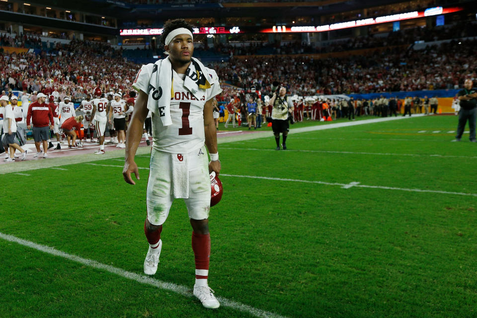 Heisman Trophy winner Kyler Murray signed a contract with the A’s over the summer. (Photo by Michael Reaves/Getty Images)