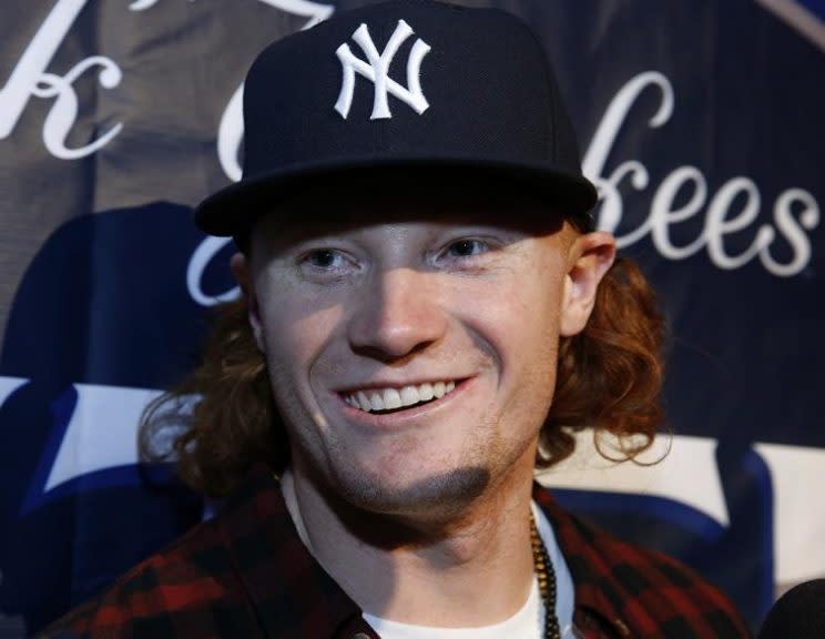 New York Yankees prospect Clint Frazier and his once glorious hair. (AP)