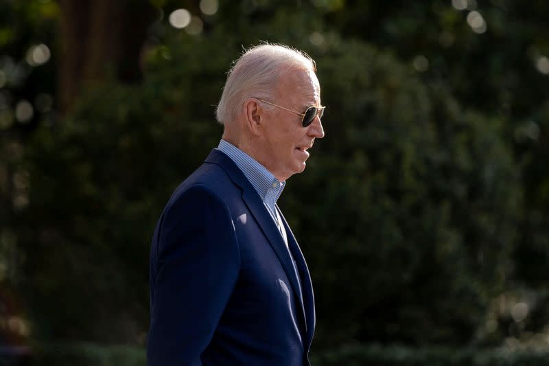 President Joe Biden Boards Marine One at the White House En Route to Reno, Nevada