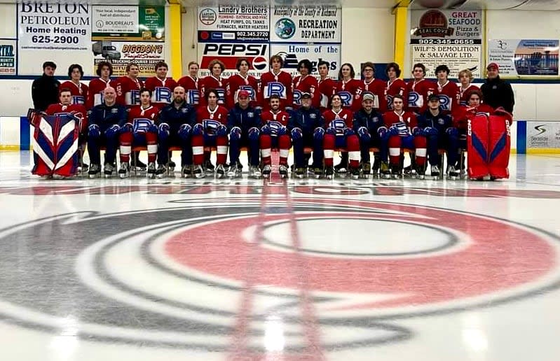 Due to travel restrictions brought on by bad weather, the Richmond Hurricanes couldn't make it to the provincial high school hockey championships in Yarmouth, N.S., last weekend. (Tyler Molloy - image credit)