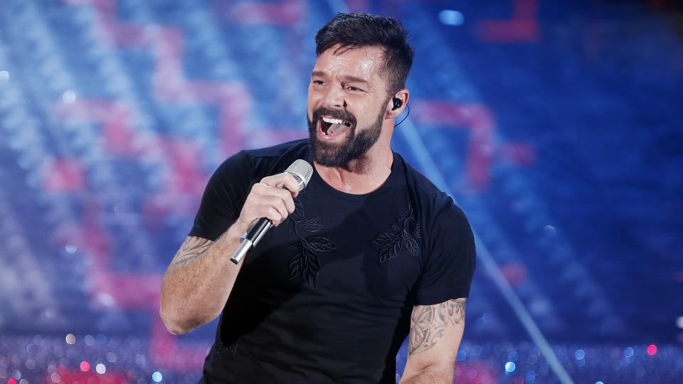 SANREMO, ITALY, February 7: Singer Ricky Martin performs during the 67th Sanremo Song Festival on February 7, 2017, in Sanremo, Italy.