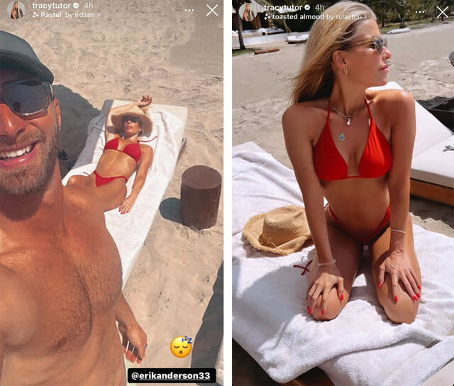 Tracy Tutor from Million Dollar Listing Los Angeles with boyfriend Erik Anderson at the beach