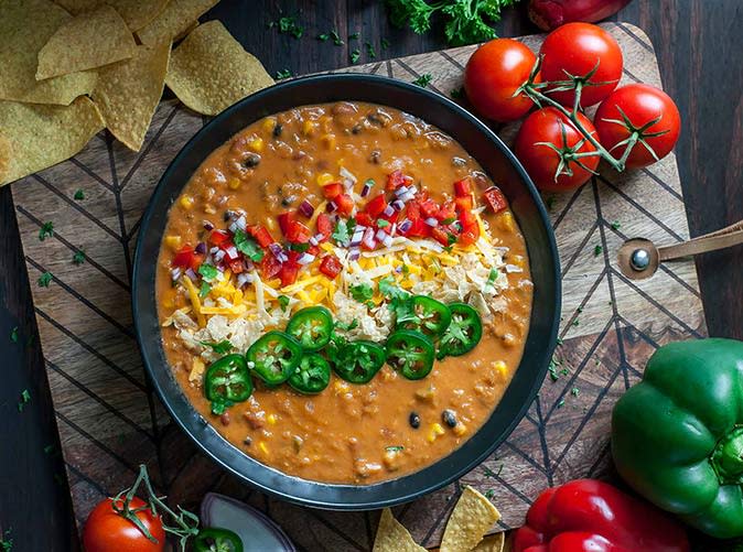 Vegetarian Lentil Tortilla Soup