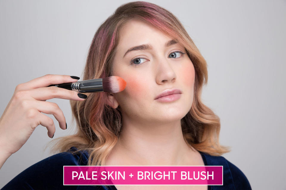 Rule #9: Pale people should avoid bright blush.
