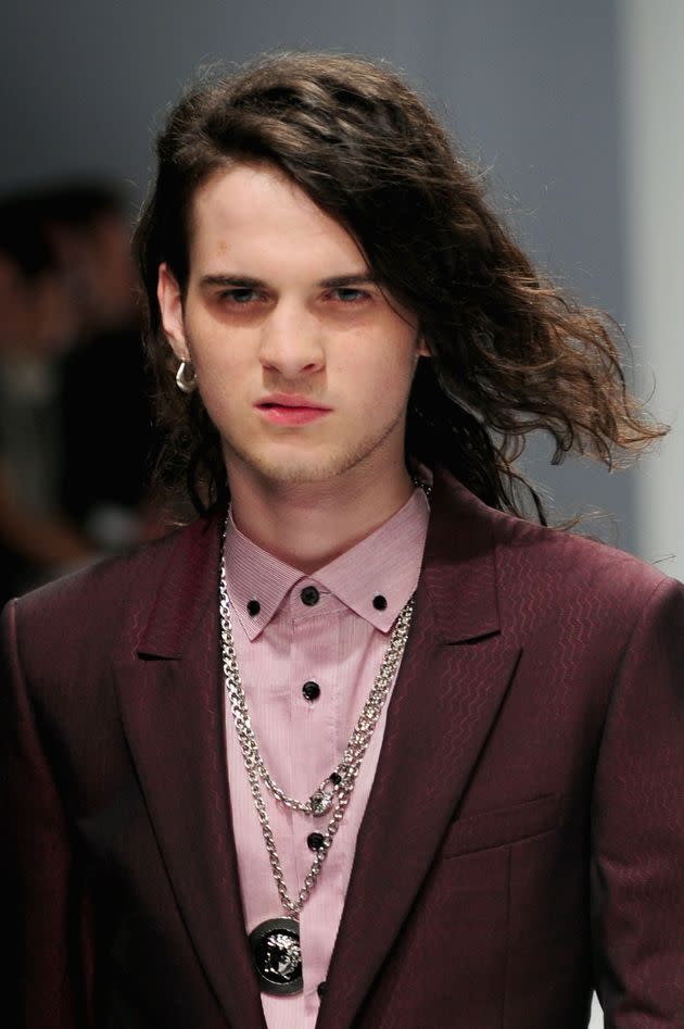 Jethro Lazenby walking the runway during Milan Fashion Week in 2010 (Photo: Stefania M. D'Alessandro via Getty Images)