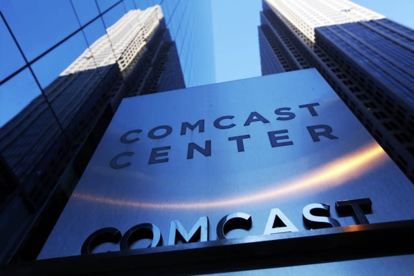 Comcast's Philadelphia headquarters as pictured in 2009. The cable giant is being sued for $100 million in a lawsuit that alleges deceptive business practices.