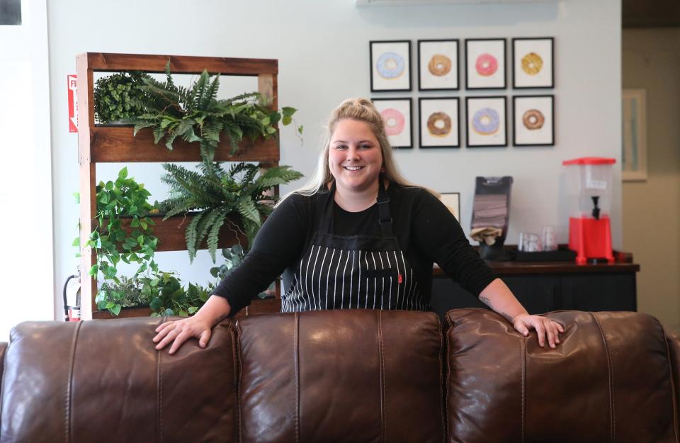 Aubrey Blanchette, owner of Aubrey's Coffee House and Bakery in South Berwick, Maine, says she was a huge fan of the show "Friends" growing up and wanted to create the space in her shop for people to gather on couches and hang with friends.