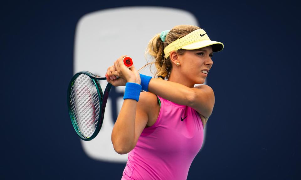 <span>Katie Boulter struggled in difficult conditions.</span><span>Photograph: Robert Prange/Getty Images</span>