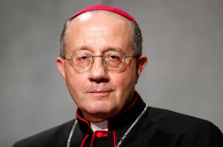 Italian bishop Bruno Forte attends a news conference at the Holy See press office at the Vatican October 11, 2018. REUTERS/Max Rossi