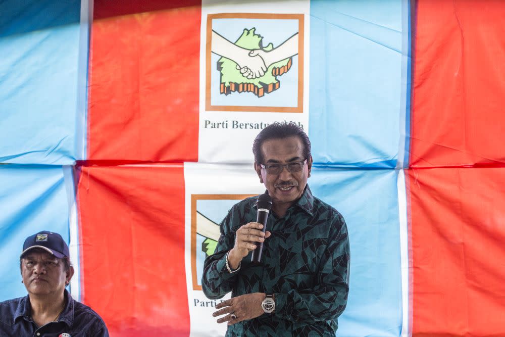 Former Sabah chief minister Tan Sri Musa Aman speaks while campaigning in Kiulu September 18, 2020. — Picture by Firdaus Latif