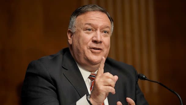 PHOTO: U.S. Secretary of State Mike Pompeo testifies during a Senate Foreign Relations Committee hearing on the State Department's 2021 budget, in the Dirksen Senate Office Building, in Washington, D.C., U.S., July 30, 2020. (Pool/Reuters)