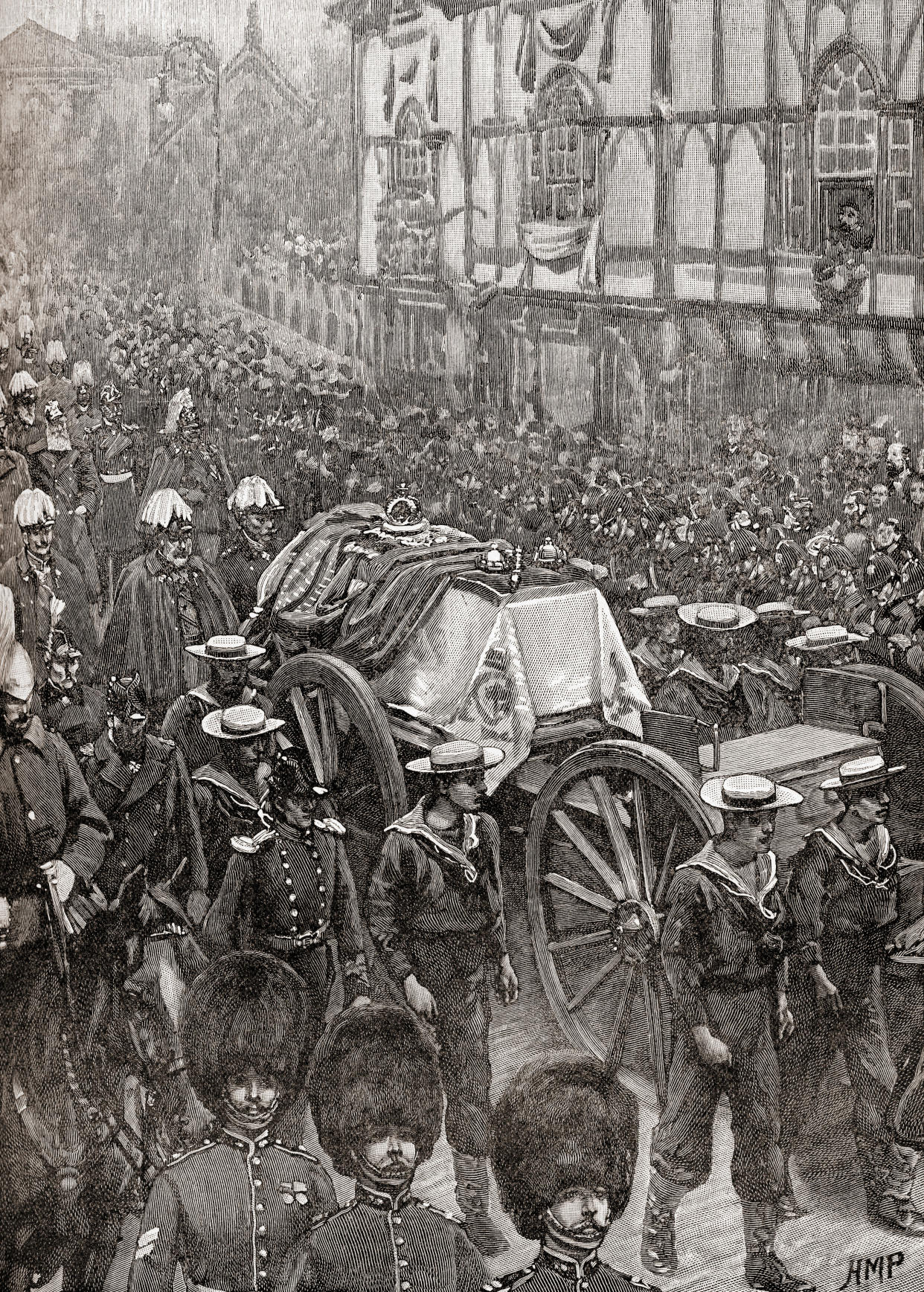 The funeral procession of Queen Victoria, Windsor, Berkshire, England, 1901. Victoria, 1819 ? 1901. Queen of the United Kingdom of Great Britain and Ireland.