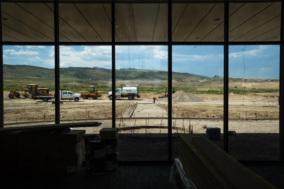 The view of the foothills from the new Larimer County Behavioral Health Center contemplation lounge on July 17, 2023.