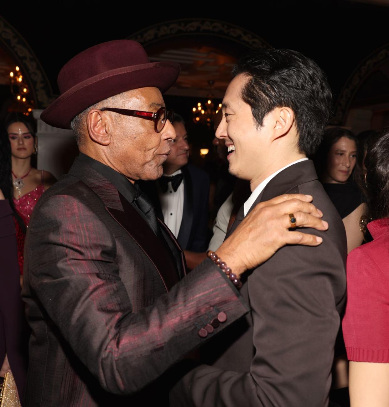 giancarlo esposito and steven yeun 2024 netflix primetime emmys after party
