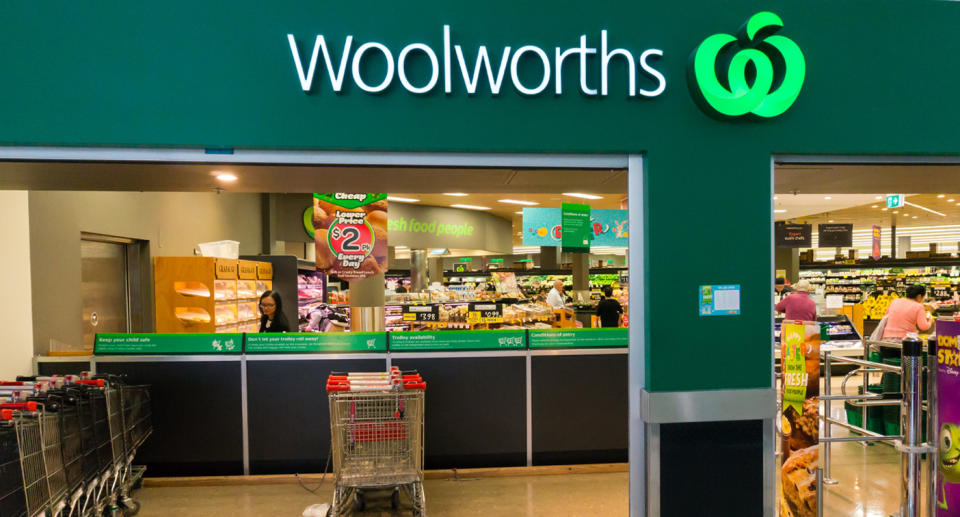 The front of a Woolworths store.