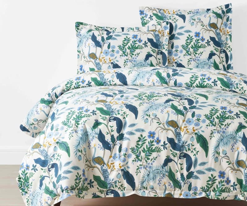 <p><a href="https://go.redirectingat.com?id=74968X1596630&url=https%3A%2F%2Friflepaperco.com%2Fpeacock-ivory-sateen-king-duvet-cover&sref=https%3A%2F%2Fwww.townandcountrymag.com%2Fstyle%2Fhome-decor%2Fg46330092%2Frifle-paper-co-company-store-bedding-collection%2F" rel="nofollow noopener" target="_blank" data-ylk="slk:Shop Now;elm:context_link;itc:0;sec:content-canvas" class="link ">Shop Now</a></p><p>Sateen Duvet Cover</p><p>riflepaperco.com</p><p>$194.00</p>