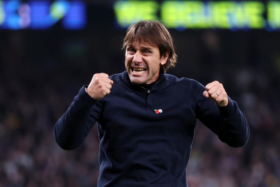 Antonio Conte is in talks over a contract extension. (Tottenham Hotspur FC via Getty Images)